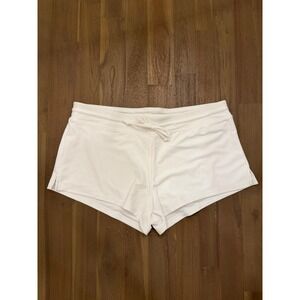 TSLA Women's White Athletic Shorts Drawstring Waist Quick Dry Size Large